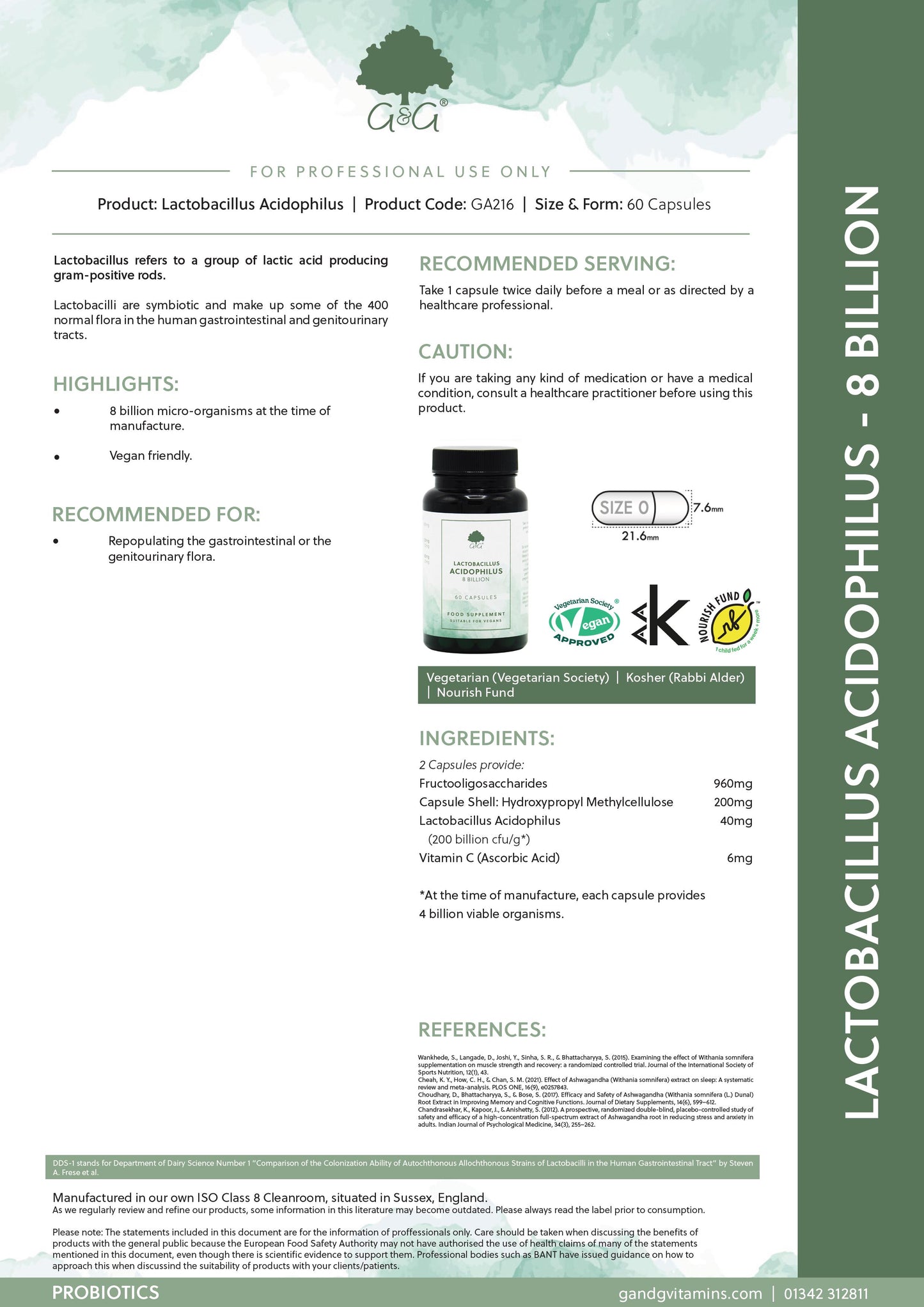 Lactobacillus Acidophilus - 60 Vegan Capsules