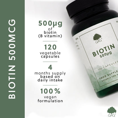 Biotin 500mcg - 120 Vegan Capsules