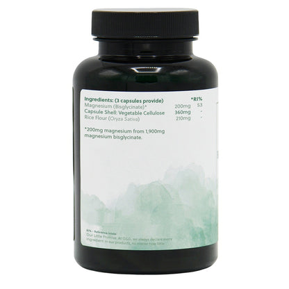 Magnesium Bisglycinate 200mg - 90 Vegan Capsules